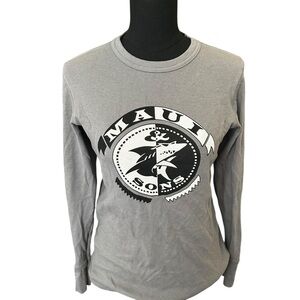 Maui and Sons Gray Waffle Knit Long Sleeve Tee Size Large